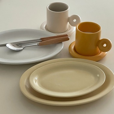 pastel matt oval plate (2type)