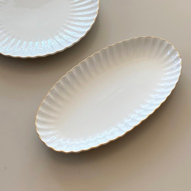 COTTON GOLD OVAL PLATE