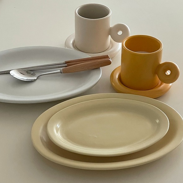 pastel matt oval plate (2type)
